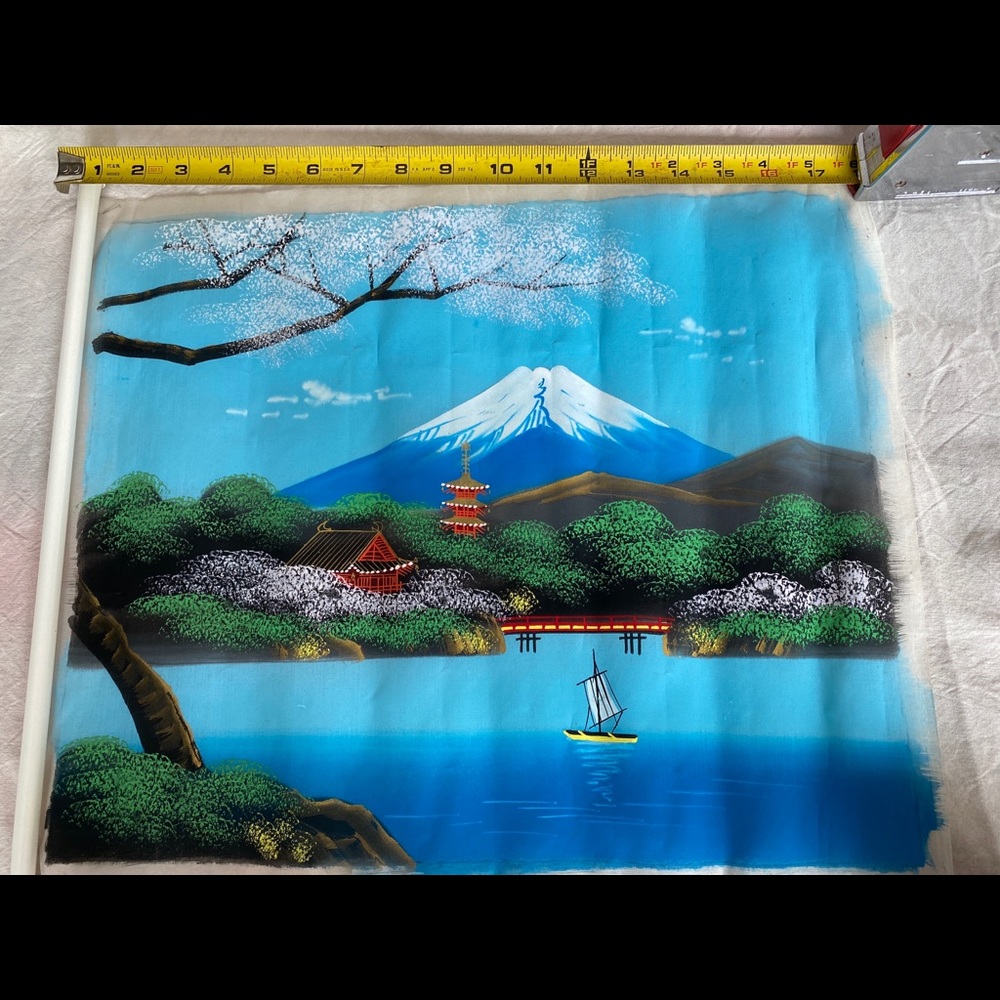 Vintage Painting Silk Art-Made in Japan